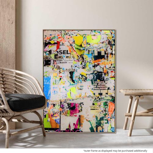 wall art print canvas in frame sitting on floor 